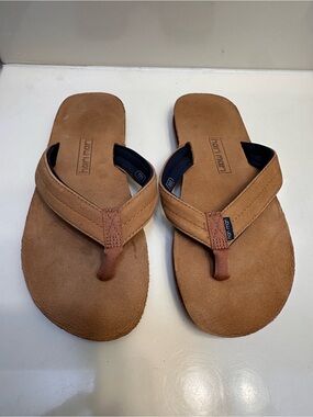 Hari Mari Tan Suede Flip-Flops